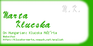 marta klucska business card